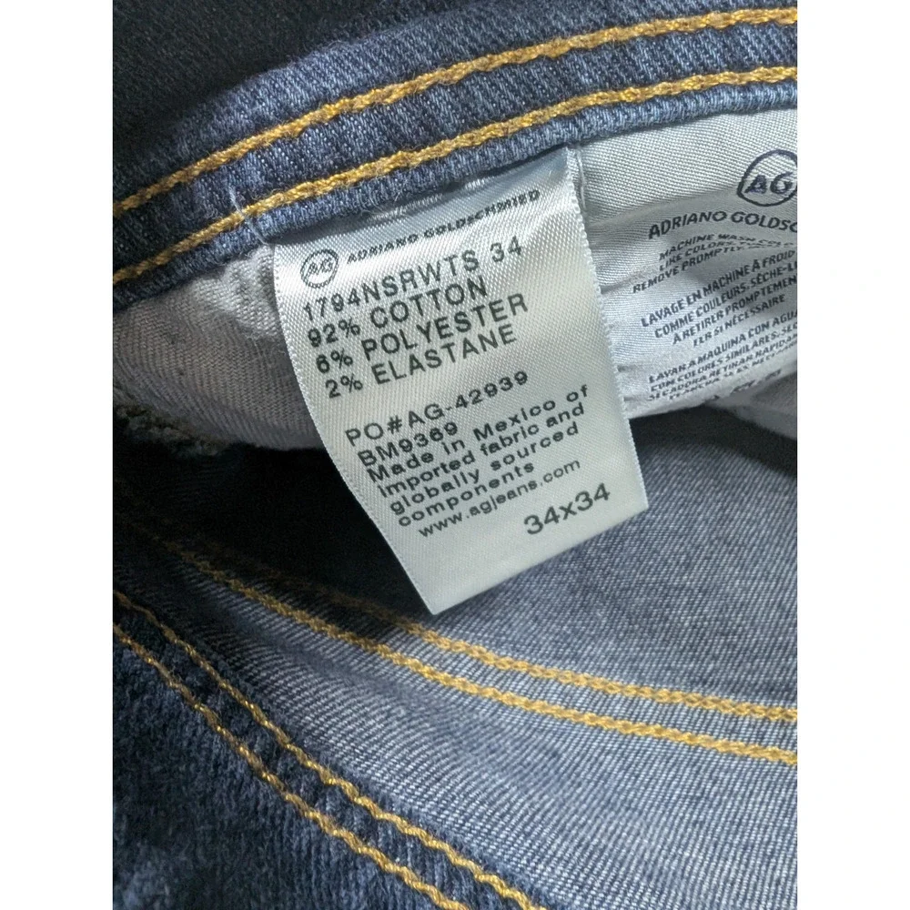 AG Adriano Goldschmied The Everett Slim Straight Jeans Mens 34x34 Classic Casual